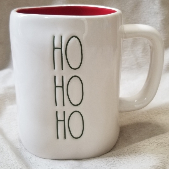 Rae Dunn Other - Rae Dunn Ho Ho Ho Christmas Holiday Coffee Mug. Red Interior Green Letters NWT.